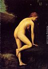 Jean-jacques Henner Wall Art - The Bather